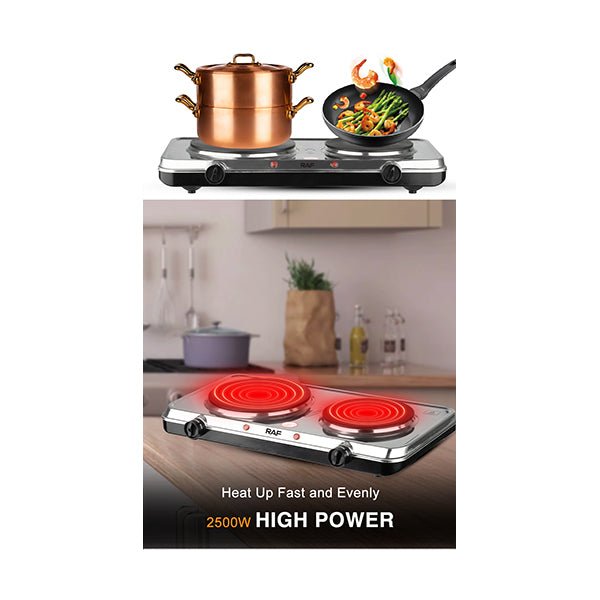 R.8007B / RAF Electric Stove 2500W double stove Extra