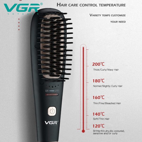 VGR V-568 / Ionic Hair Straightener Brush - Image 3