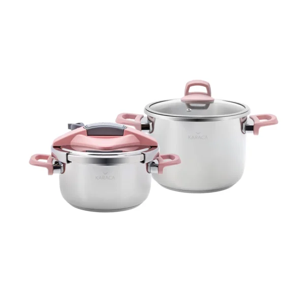 KARACA PERFECT PINK 4+6 L PRESWATERRE COOKER SET