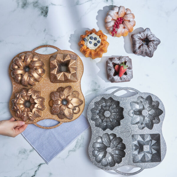 KARACA CAKE PRO 4-PIECE GOLD CAST CAKE MOLD