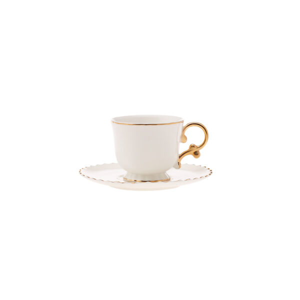 KARACA ELEGANT 80 ML 6-PERSON COFFEE SET, WHITE