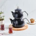 KARACA CRYSTAL ENAMEL TEAPOT SET BLACK  TEA POT BEV - Image 7
