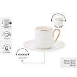 KARACA HELIOS 6-PERSON COFFEE CUP, WHITE - Image 4