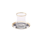 KARACA PERA GOLD 18 PCS TURKISH TEA GLASS SET FOR 6