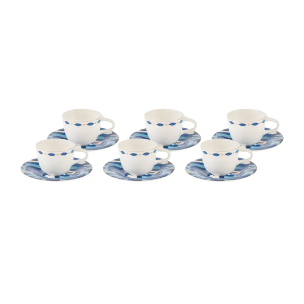KARACA FINE PEARL AZUR 6-PERSON COFFEE, BLUE