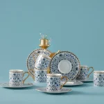 KARACA DELFT BLUE 6 PIECE COFFEE CUP SET