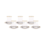 KARACA PERA GOLD 18 PCS TURKISH TEA GLASS SET FOR 6 - Image 2