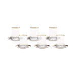 KARACA PERA GOLD 18 PCS TURKISH TEA GLASS SET FOR 6 - Image 3