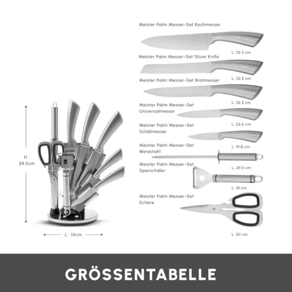 KARACA MEISTER PALM 9 PCS KNIFE SET KNIFE SET