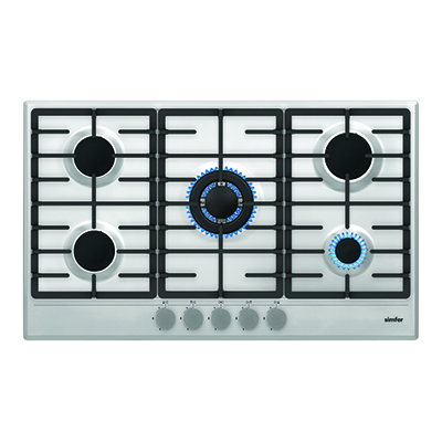 Smifer 90 cm Stainless Steel Hob with Safety - Tecna Burners, Heavy Duty Supports
