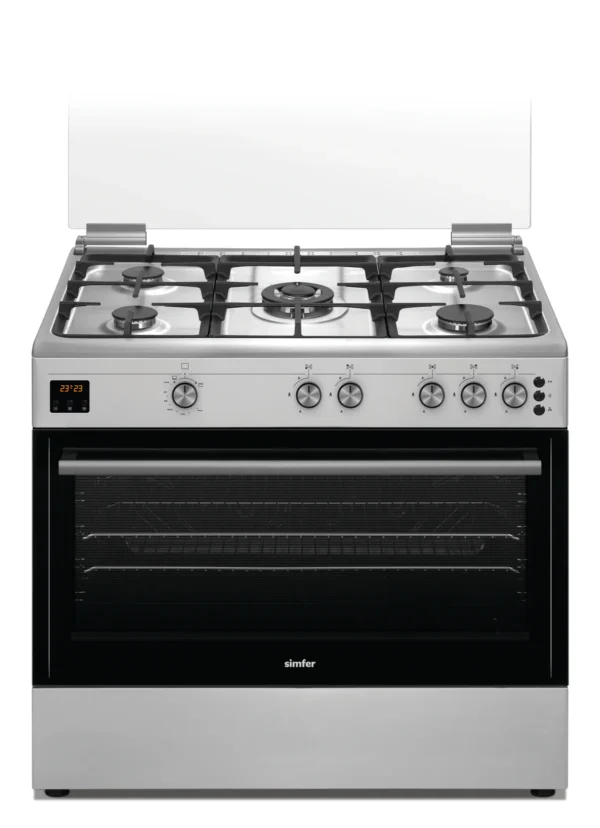 Smifer 90 cm Stainless Steel Gas Oven, Heavy Duty Sabaf Supports, with Fans