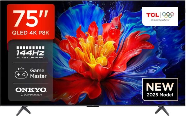 TCL 75" 4K 144Hz Gaming QLED (75P8K)