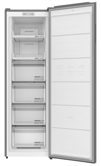 MEC 213L Inverter Freezer – Stainless Steel Design, A+ Energy Rating, 4 Drawers + 2 Shelves - Image 2
